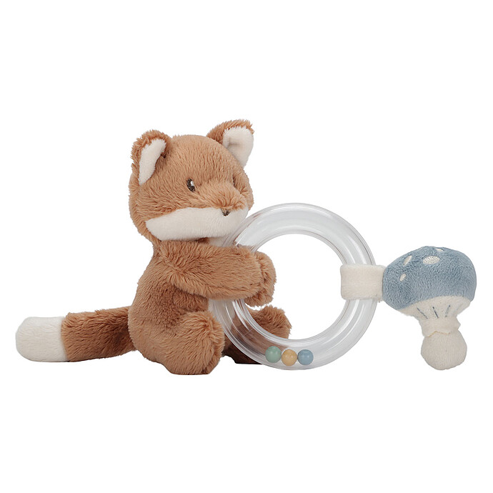 ANNEAU HOCHET RENARD BLEU BEIGE MARRON FOREST FRIENDS LITTLE DUTCH