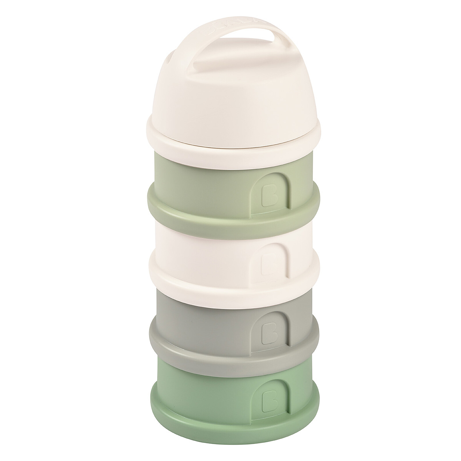 BOITE DOSEUSE 4 COMPARTIMENTS COTTON WHITE SAGE GREEN BEABA