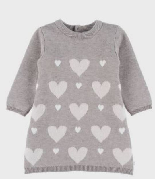 ROBE TRICOT COEURS LOVELY BEAR BEIGE 3M BEIGE NOUKIES