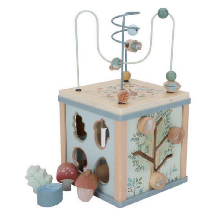 CUBE ACTIVITE EN BOIS BLEU FOREST FRIENDS LITTLE DUTCH