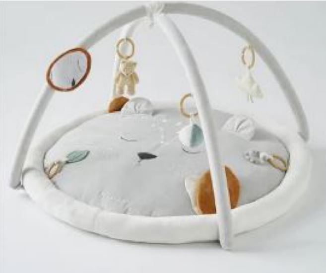 B&K TAPIS D&rsquo;EVEIL KENDI VELOUDOUX BABOU KENDI NOUKIES GRIS NOUKIE&rsquo;S