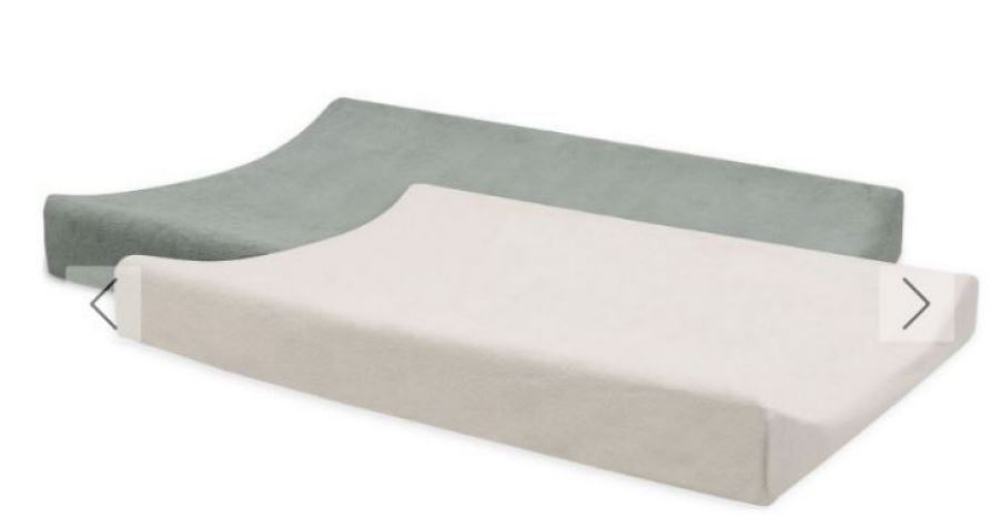 HOUSSE MATELAS A LANGER EPONGE X2 SEA GREEN IVORY 50X70CM BASICS JOLLEIN