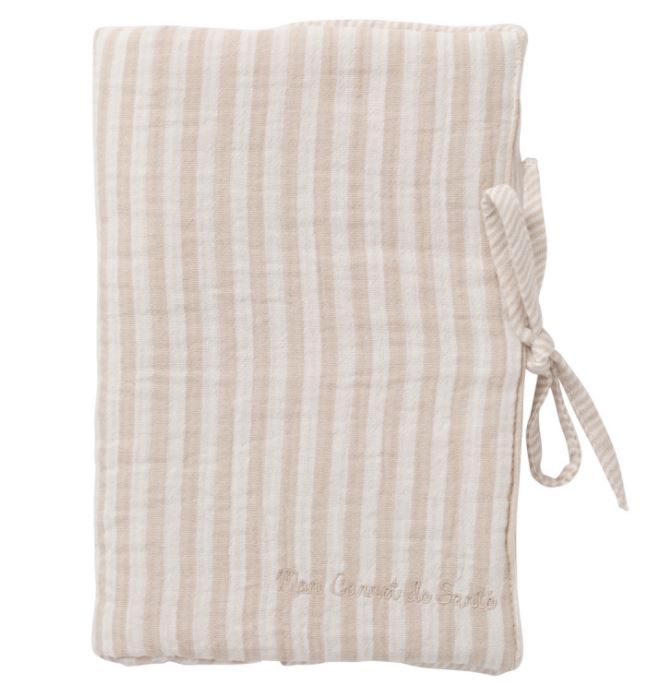 PROTEGE CARNET DE SANTE ECRU GALET SOFT STRIPES BB&CO PER