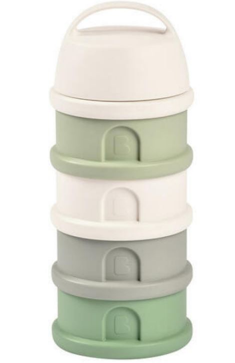 BOITE DOSEUSE 4 COMPARTIMENTS COTTON WHITE SAGE GREEN BEABA