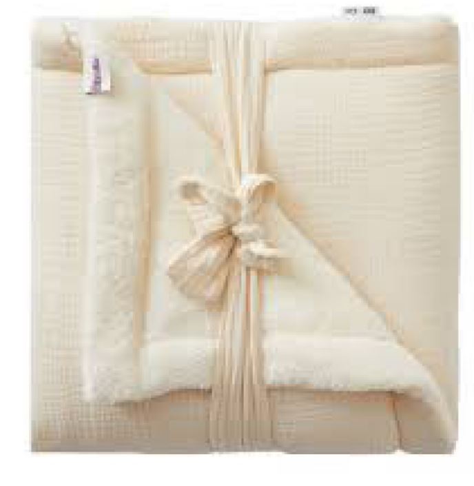COUVERTURE PELUCHE DOUBLE GAZE&MICROFIBRE MOUSSE DE LAIT MIX&MATCH BB&CO
