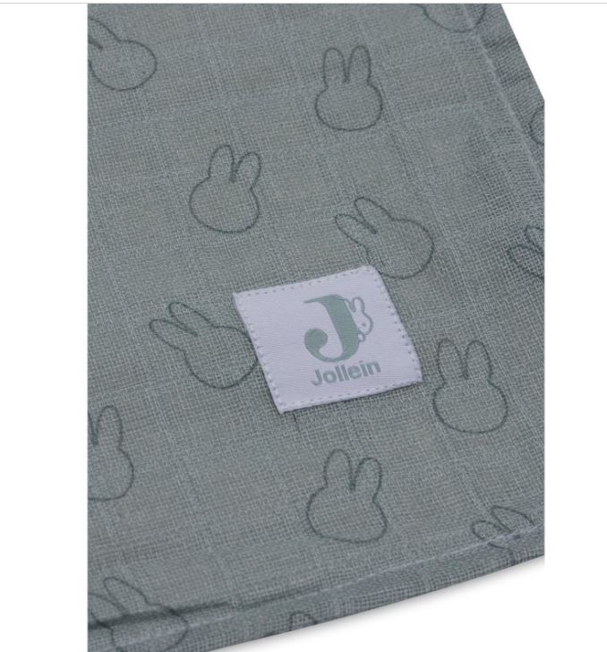 LANGE GAZE DE COTON LARGE X2 SEA GREEN 115X115CM MIFFY JOLLEIN