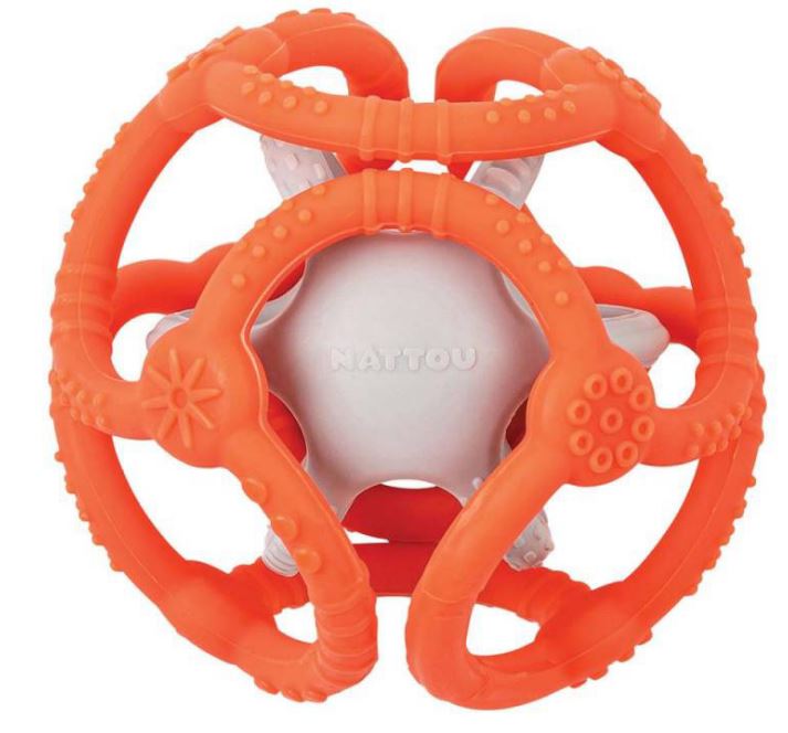 SET DE 2 BALLES EN SILICONE ORANGE NATTOU