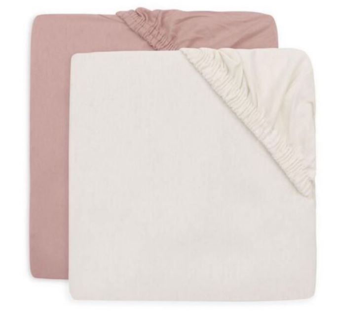 DRAP-HOUSSE JERSEY X2 WILD ROSE IVORY 40/50X80/90CM BASICS JOLLEIN