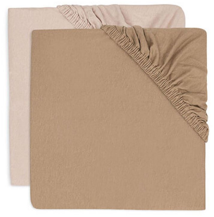 DRAP-HOUSSE JERSEY X2 MILKY COFFEE 40/50X80/90CM BASICS JOLLEIN