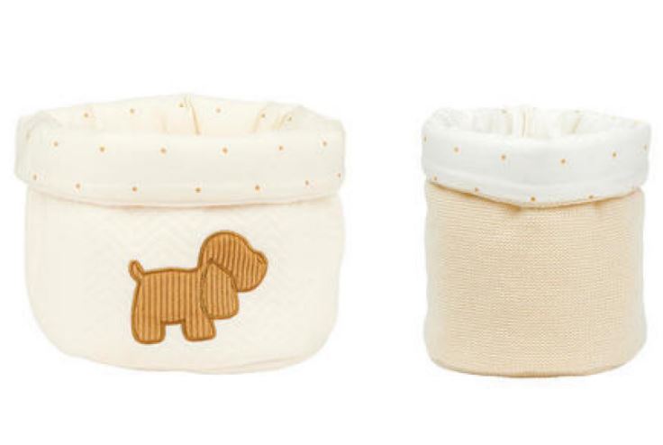 CHARLIE PANIERES EN SET DE 2 PC VANILLE ET CARAMEL CHARLIE NATTOU