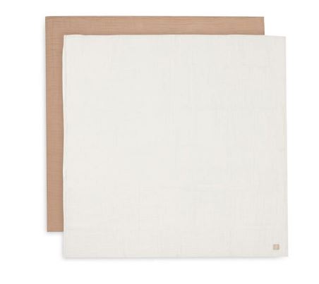 LANGE GAZE DE COTON SMALL X4 BISCUIT IVORY 70X70CM BASICS JOLLEIN