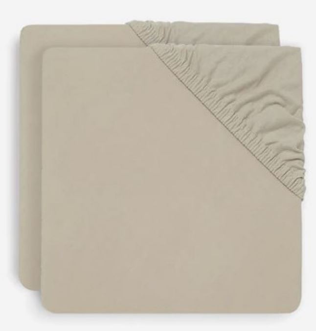 DRAP-HOUSSE JERSEY X2 NOUGAT 60X120CM BASICS JOLLEIN