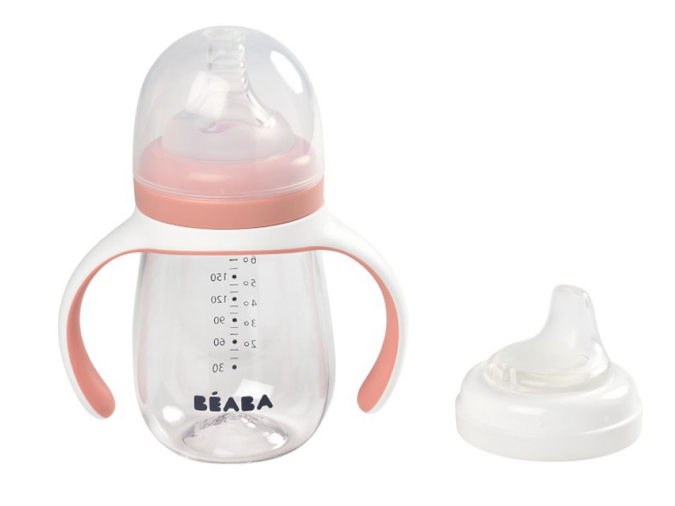 BIBERON APPRENTISSAGE 2 EN 1 OLD PINK 210ML BEABA