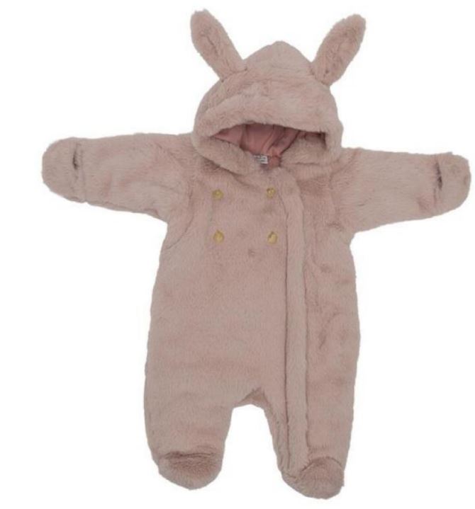 COMBI PILOTE FAUSSE FOURRURE ANGORA PETALE 0-3M BB&CO