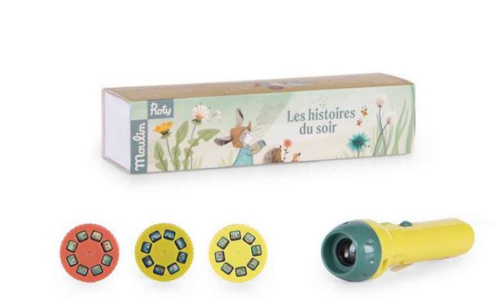 LAMPE A HISTOIRES TROIS PETITS LAPINS MOUTARDE 16X4X0XCM MOULIN ROTY