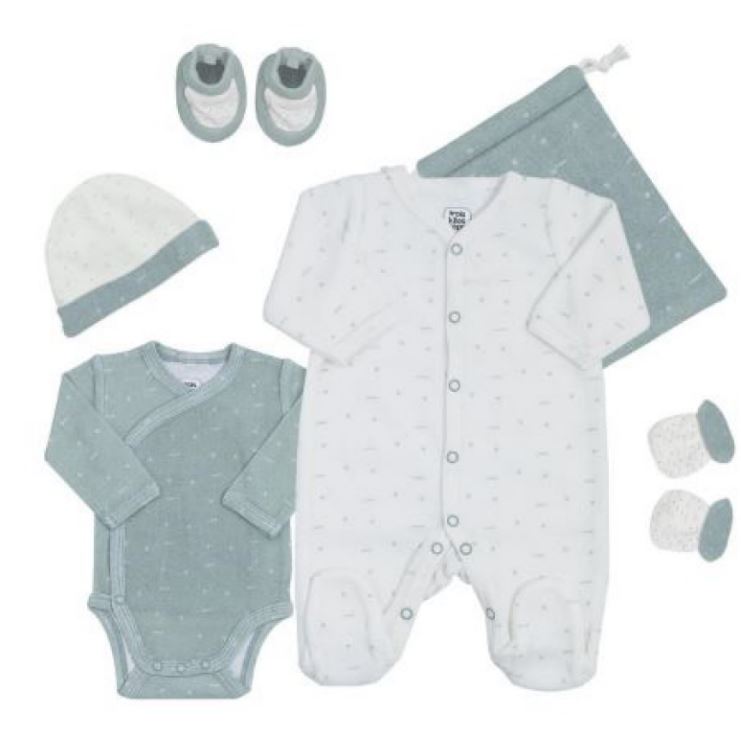 KIT NAISSANCE 6 PCS VERT SAUGE 1M TROIS KILOS SEPT