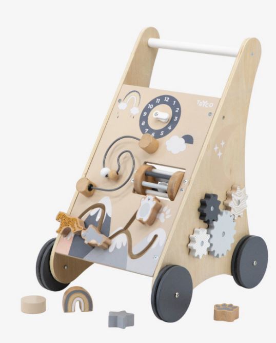 CHARIOT D ACTIVITES ET DE MARCHE AVEC CUBES BOIS TRYCO