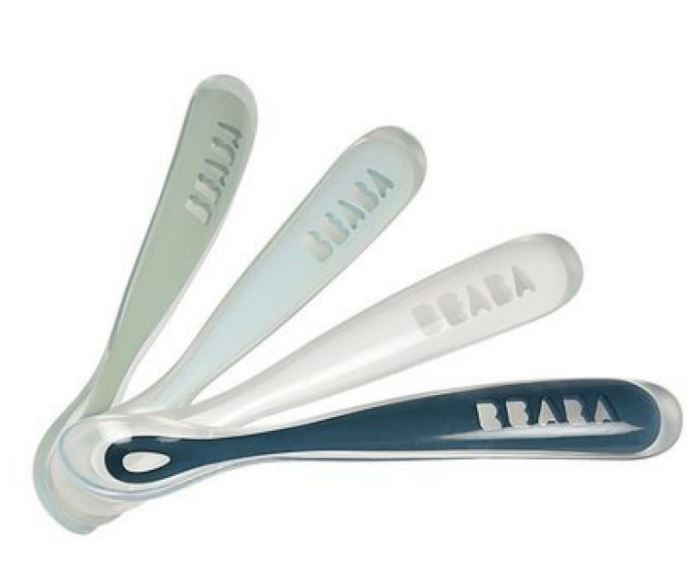 CUILLERES SILICONE X4 COLORIS ASSORTIS 1ER AGE BEABA