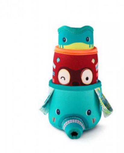 3 GOBELETS DE BAIN JUNGLE BAIN LILLIPUTIENS MULTICOLORE 12 X 8 X 7 LILLIPUTIENS