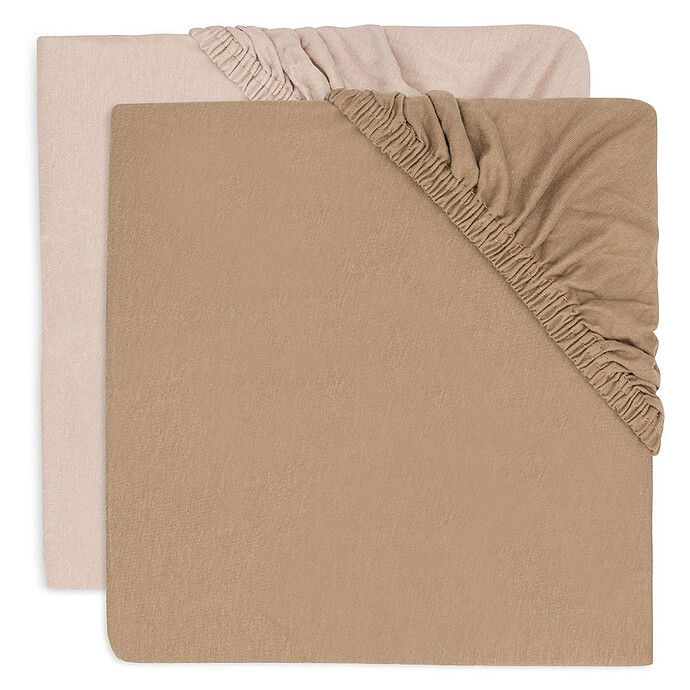 DRAP-HOUSSE JERSEY X2 WILD ROSE BISCUIT 40/50X80/90CM BASICS JOLLEIN