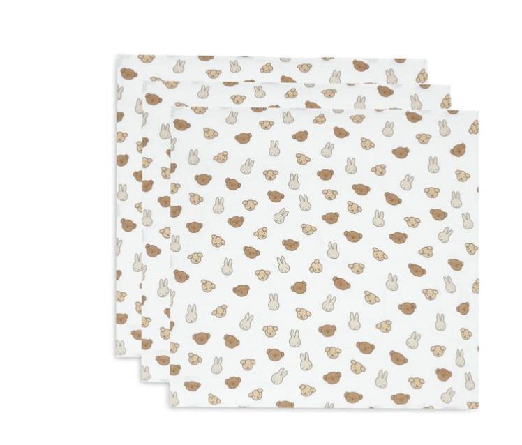 LANGE GAZE DE COTON SMALL X3 MULTICOLOR 70X70CM MIFFY JOLLEIN