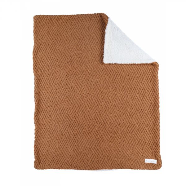 COUVERTURE TRICOT SWEET CARAMEL AVEC SHERPA 75X100 MARRON 75X100 CM MIX & MATCH NOUKIE&rsquo;S