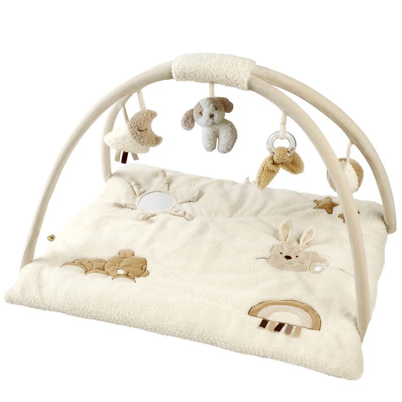 TAPIS D&rsquo;EVEIL AVEC ARCHES ECRU 80X70CM TEDDY BOUCLETTE NATTOU